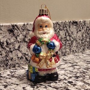 Blown Glass Robert Stanley Santa Claus Hanging Christmas Ornament 